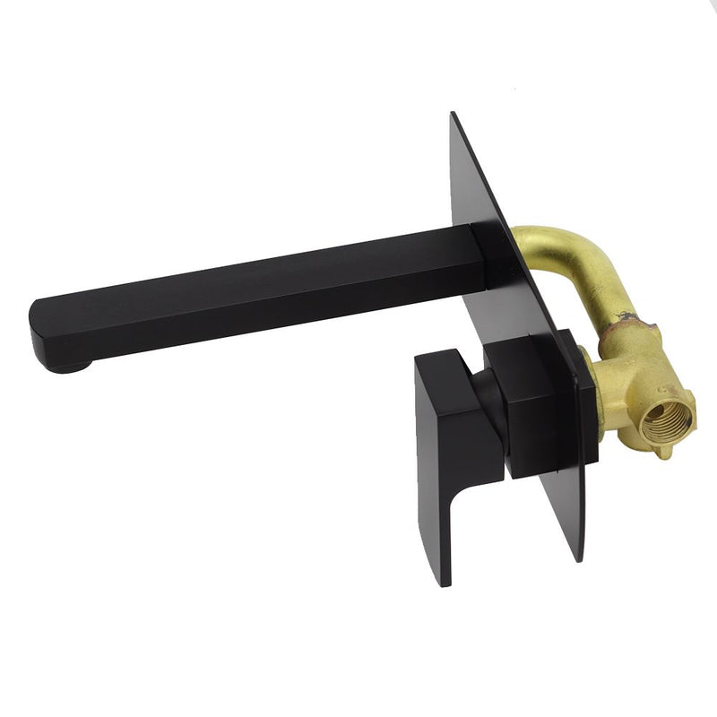 Aguzzo Terrus Wall Mounted Single Lever Mixer & Spout Matte Black - Sydney Home Centre