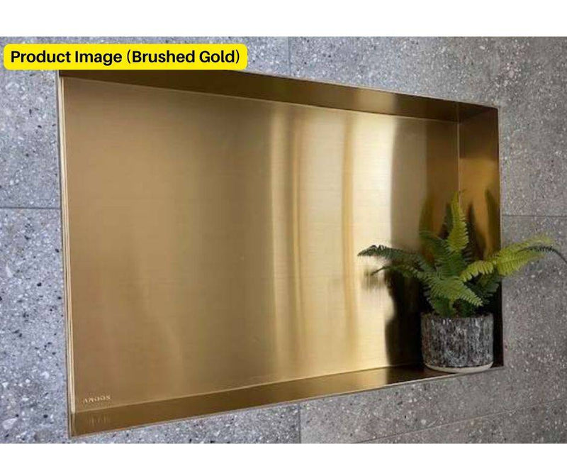 ANOOK Shower Niche 400x300x90mm PVD Brushed Gold - Sydney Home Centre