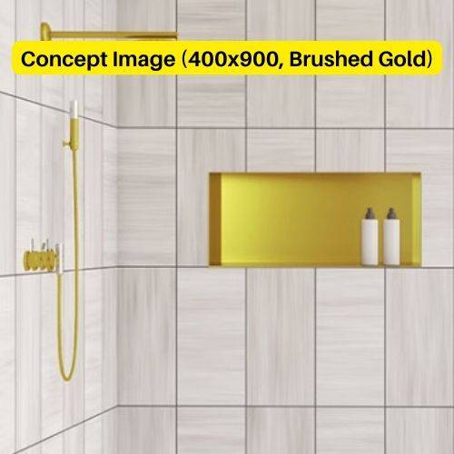 ANOOK Shower Niche 400x300x90mm PVD Brushed Nickel - Sydney Home Centre