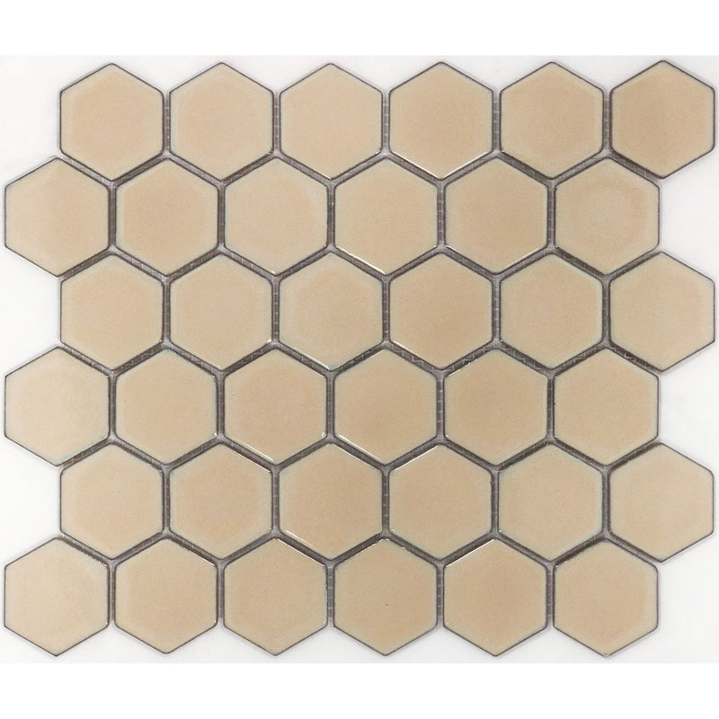 Antique Beige Gloss Glazed 51x59mm Hexagon - Sydney Home Centre