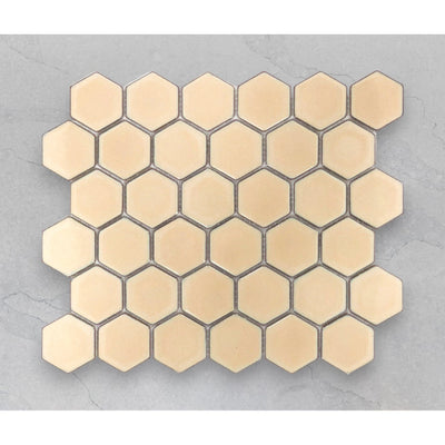 Antique Beige Gloss Glazed 51x59mm Hexagon - Sydney Home Centre