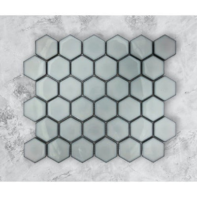 Antique Grey Gloss Glazed 51x59mm Hexagon - Sydney Home Centre