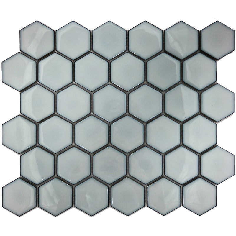 Antique Grey Gloss Glazed 51x59mm Hexagon - Sydney Home Centre