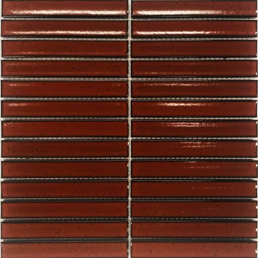 Antique Terracotta Red Speckled Gloss Concave Porcelain Glazed 20x145mm Finger - Sydney Home Centre