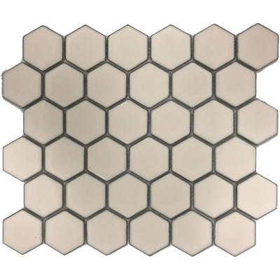 Antique White Gloss Glazed 51x59mm Hexagon - Sydney Home Centre