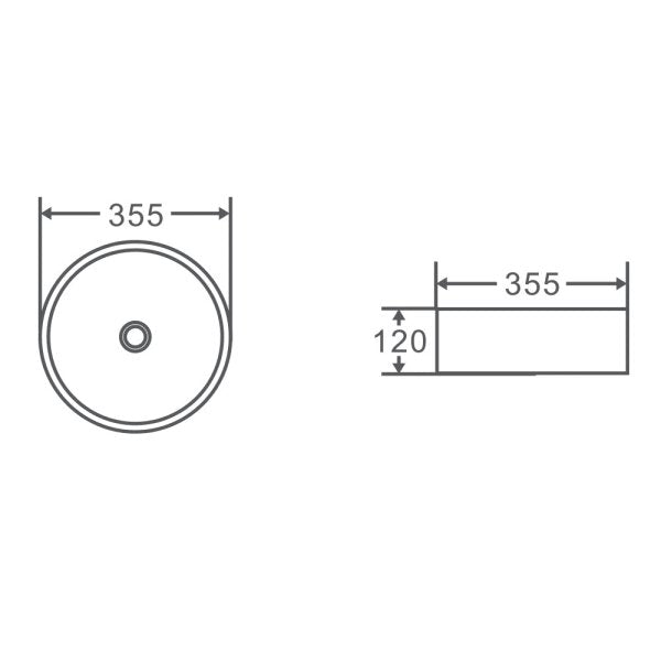 AquaBrite Art Counter Top Basin 355mm Gloss White - Sydney Home Centre