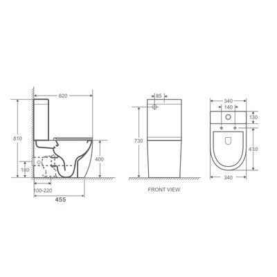 AquaBrite Curvature FTW Rimless Toilet Suite - Sydney Home Centre