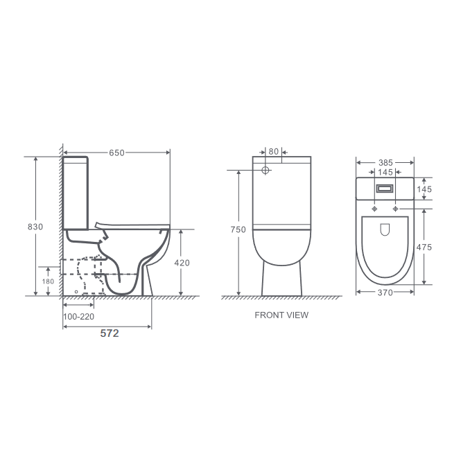 AquaBrite Value-Luxe Rimless FTW Toilet Suite With Soft Close Seat - Sydney Home Centre