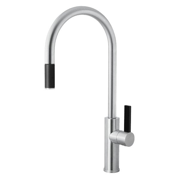 Armando Vicario Luz Gooseneck Pull - Out Mixer Brushed Chrome - Sydney Home Centre