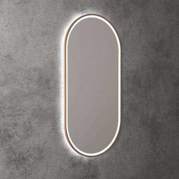 Aulic Beau Monde 900mm x 450mm Framed LED Mirror Brushed Nickel - Sydney Home Centre