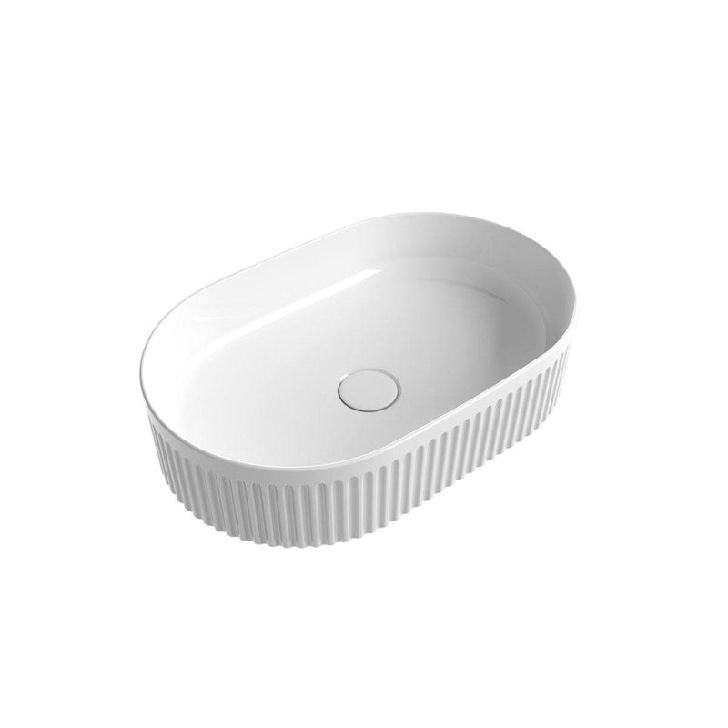 Aulic Cadel Pill Above Counter Basin V Groove Gloss White - Sydney Home Centre