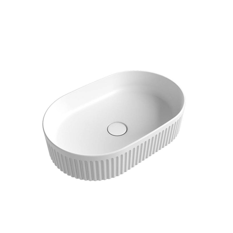 Aulic Cadel Pill Above Counter Basin V Groove Matte White - Sydney Home Centre