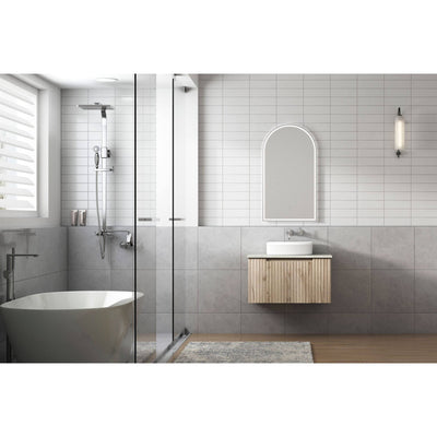 Aulic Calder 750mm Wall Hung Vanity Laminated Wood Grain (Cato Flat Stone Top) - Sydney Home Centre