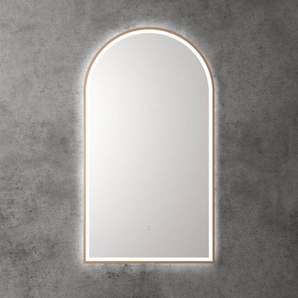 Aulic Canterbury 900mm x 500mm Framed LED Mirror Brushed Nickel - Sydney Home Centre