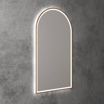 Aulic Canterbury 900mm x 500mm Framed LED Mirror Brushed Nickel - Sydney Home Centre