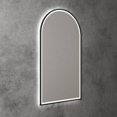 Aulic Canterbury 900mm x 500mm Framed LED Mirror Matte Black - Sydney Home Centre