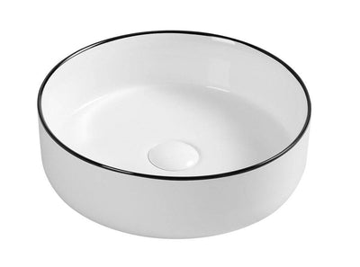 Aulic Dove Above Counter Basin Gloss White With Black Edge - Sydney Home Centre