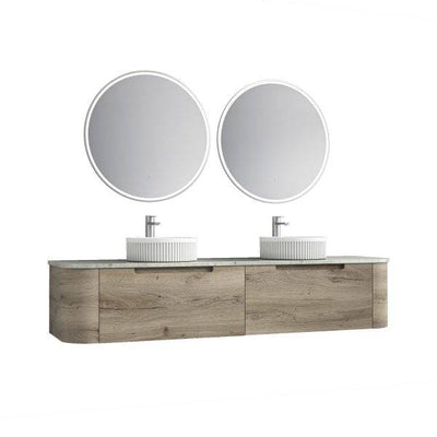 Aulic Hamilton 1800mm Wall Hung Vanity Laminate Plywood (Alpine Flat Quartz Stone Top) - Sydney Home Centre