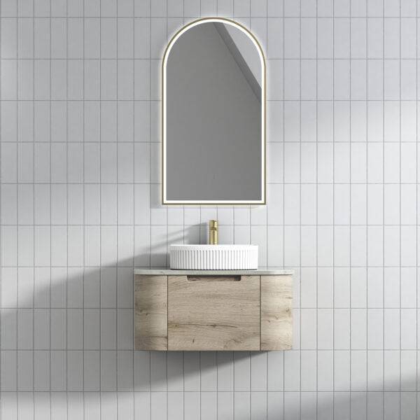 Aulic Hamilton 750mm Wall Hung Vanity Laminate Plywood (Alpine Flat Quartz Stone Top) - Sydney Home Centre