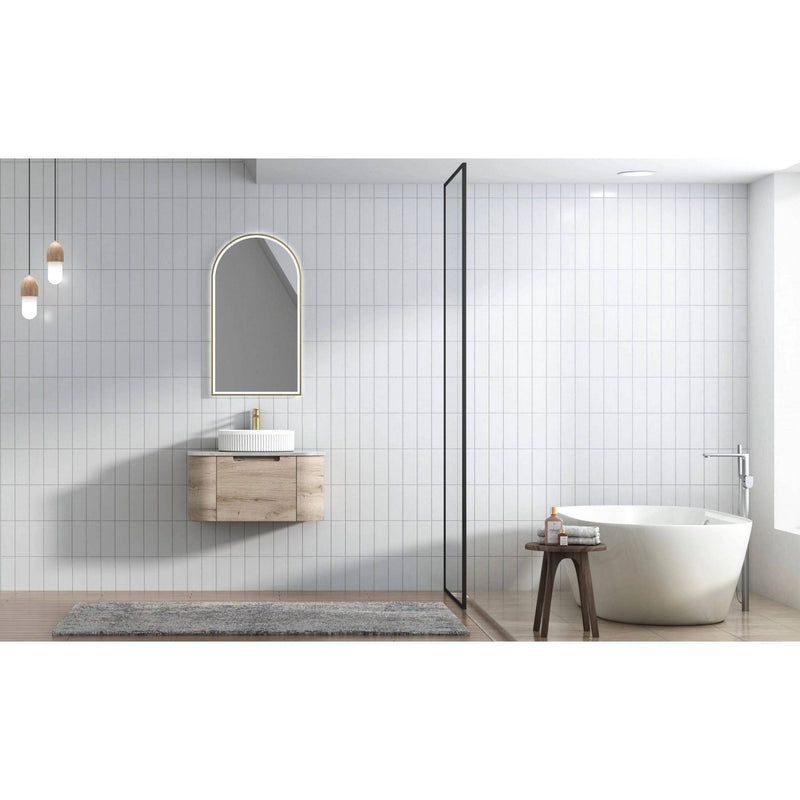 Aulic Hamilton 750mm Wall Hung Vanity Laminate Plywood (Pure Flat Stone Top) - Sydney Home Centre