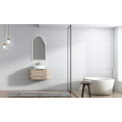 Aulic Hamilton 750mm Wall Hung Vanity Laminate Plywood (Snow Flat Stone Top) - Sydney Home Centre