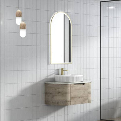 Aulic Hamilton 750mm Wall Hung Vanity Laminate Plywood (Snow Flat Stone Top) - Sydney Home Centre