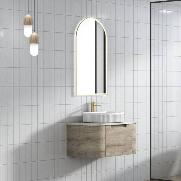 Aulic Hamilton 750mm Wall Hung Vanity Laminate Plywood (Snow Flat Stone Top) - Sydney Home Centre