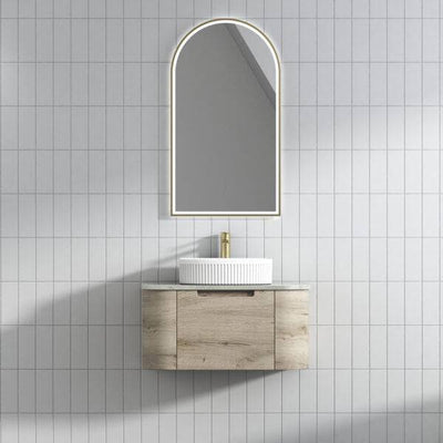 Aulic Hamilton 750mm Wall Hung Vanity Laminate Plywood (Snow Flat Stone Top) - Sydney Home Centre