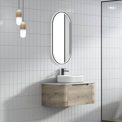 Aulic Hamilton 900mm Wall Hung Vanity Laminate Plywood (Cato Flat Stone Top) - Sydney Home Centre