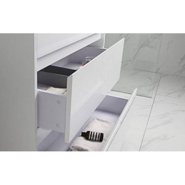 Aulic Leona 1200mm Vanity Gloss White (Alpine Flat Quartz Stone Top) - Sydney Home Centre