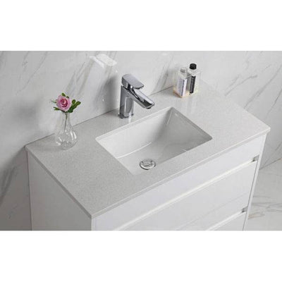 Aulic Leona 1200mm Vanity Gloss White (Alpine Quartz Stone Top With Undermount Basin) - Sydney Home Centre