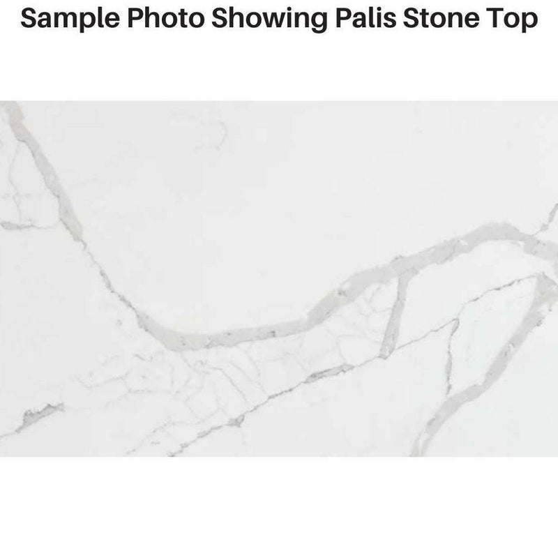 Aulic Leona 600mm Wall Hung Vanity Gloss White (Palis Flat Quartz Stone Top) - Sydney Home Centre