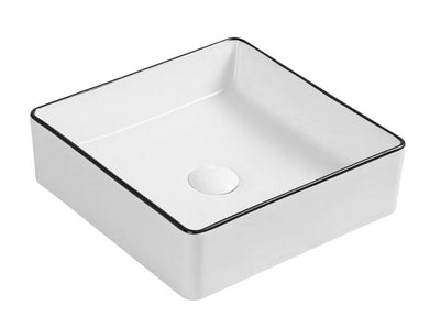 Aulic Macleod Above Counter Basin Gloss White With Black Edge - Sydney Home Centre