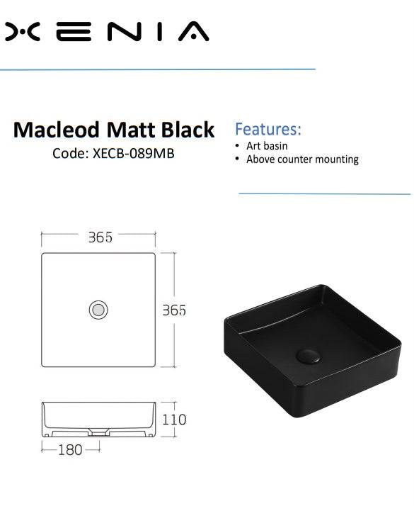 Aulic Macleod Above Counter Basin Matte Black - Sydney Home Centre