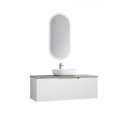 Aulic Perla 1200mm Wall Hung Vanity Matte White (Cato Flat Stone Top) - Sydney Home Centre