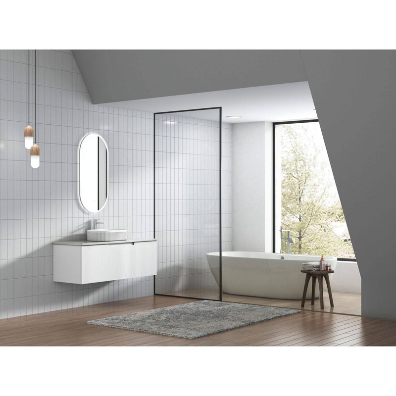 Aulic Perla 1200mm Wall Hung Vanity Matte White (Cato Flat Stone Top) - Sydney Home Centre