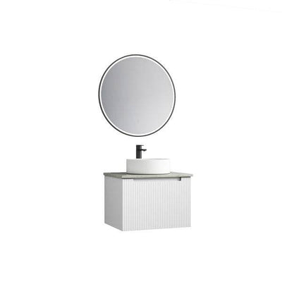 Aulic Perla 600mm Wall Hung Vanity Matte White (Alpine Quartz Stone Top With Undermount Basin) - Sydney Home Centre