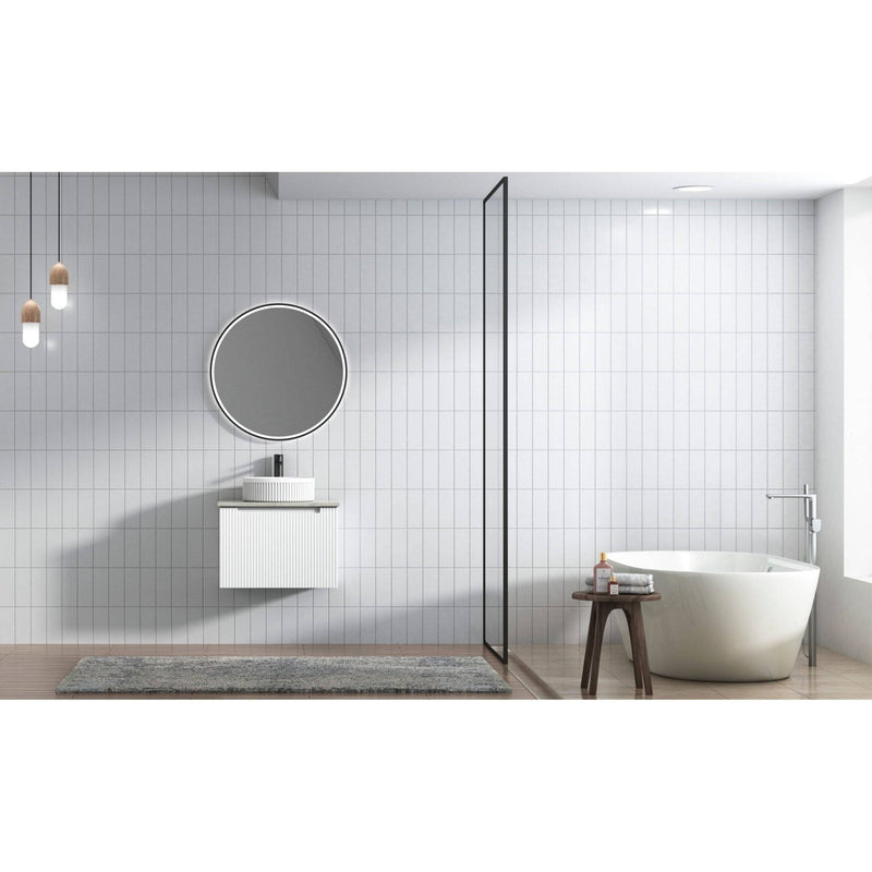 Aulic Perla 600mm Wall Hung Vanity Matte White (Cabinet Only) - Sydney Home Centre