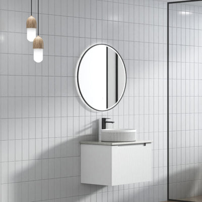 Aulic Perla 600mm Wall Hung Vanity Matte White (Ceramic Top) - Sydney Home Centre