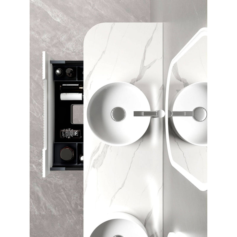 Aulic Petra 1800mm Single / Double Bowl Wall Hung Vanity Matte White (Cabinet Only) - Sydney Home Centre