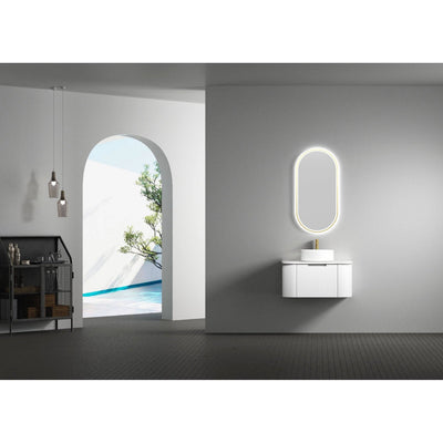 Aulic Petra 750mm Wall Hung Vanity Matte White (Alpine Flat Quartz Stone Top) - Sydney Home Centre