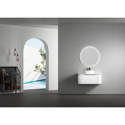 Aulic Petra 900mm Wall Hung Vanity Matte White (Cabinet Only) - Sydney Home Centre