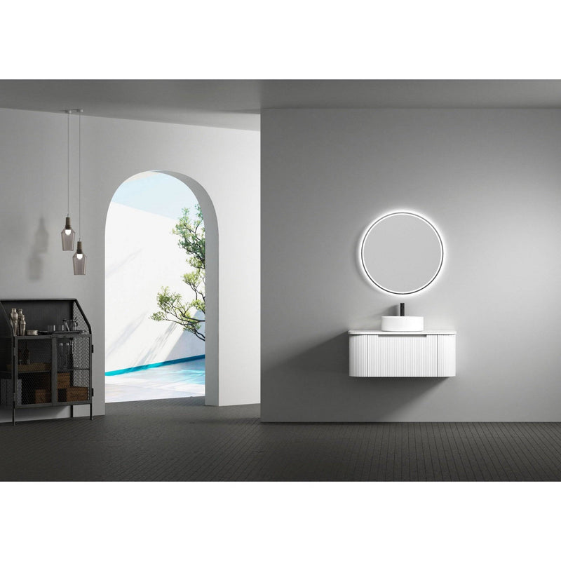 Aulic Petra 900mm Wall Hung Vanity Matte White (Cabinet Only) - Sydney Home Centre