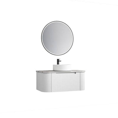 Aulic Petra 900mm Wall Hung Vanity Matte White (Cabinet Only) - Sydney Home Centre