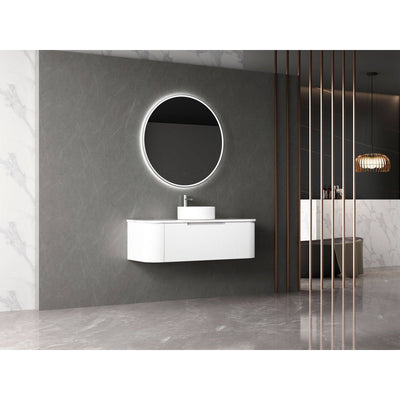 Aulic Petra Mark II 1200mm Wall Hung Vanity Matte White (Alpine Flat Quartz Stone Top) - Sydney Home Centre