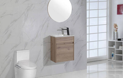 Aulic Revit 465mm Wall Hung Vanity Timber (Ceramic Top) - Sydney Home Centre