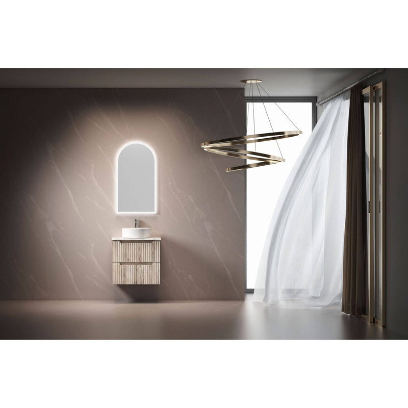 Aulic Tuscana 600mm Wall Hung Vanity Laminated Wood Grain (Cabinet Only) - Sydney Home Centre