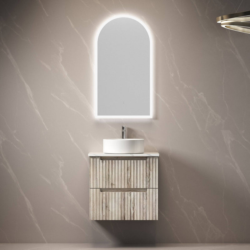 Aulic Tuscana 600mm Wall Hung Vanity Laminated Wood Grain (Cabinet Only) - Sydney Home Centre