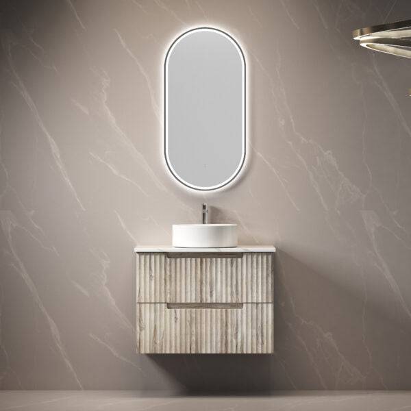 Aulic Tuscana 750mm Wall Hung Vanity Laminated Wood Grain (Cabinet Only) - Sydney Home Centre