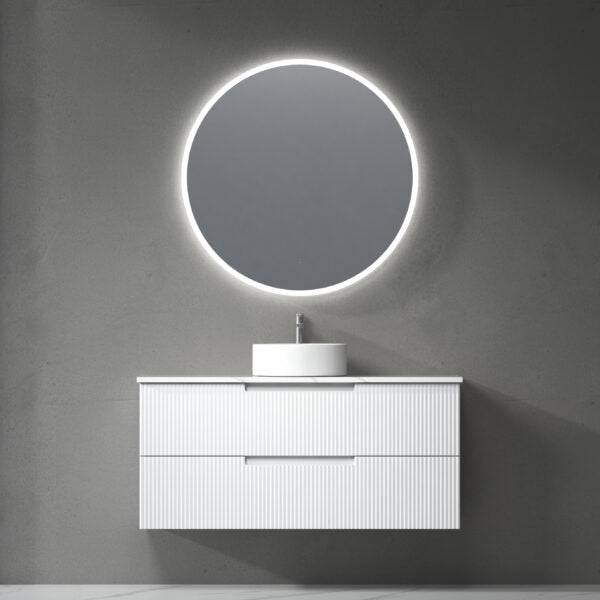 Aulic Verona 1200mm Wall Hung Vanity Laminated Matte White (Ceramic Top) - Sydney Home Centre